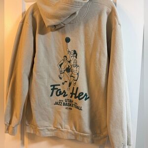 Utah Jazz “For Her” Tan Basketball Hoodie